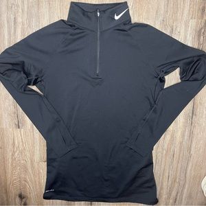Nike Pro Combat Womens Black Fitted 1/4 Zip Pullover Dri-fit Size L